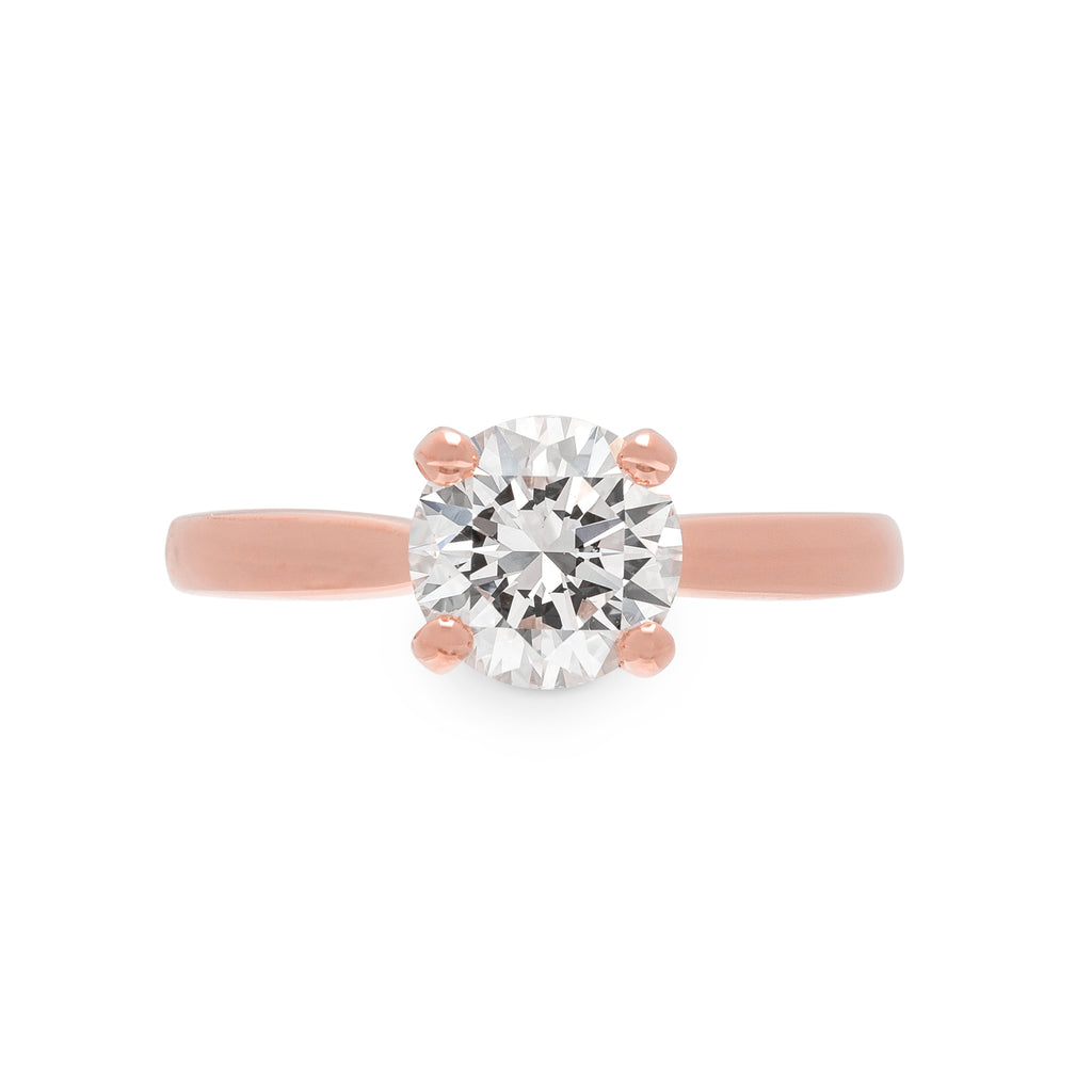 GIA 1.30 carat Rose Gold Diamond Ring