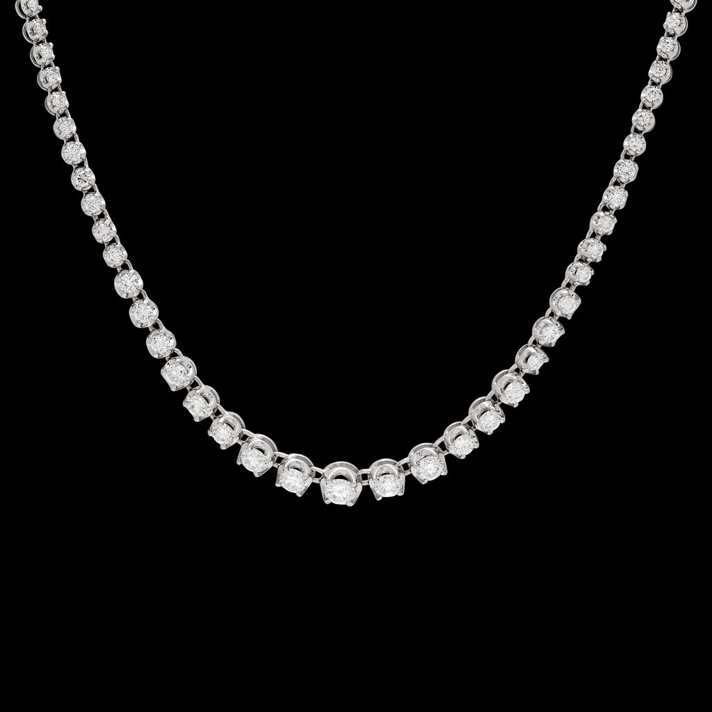 Diamond & 14k White Gold Riviere Necklace