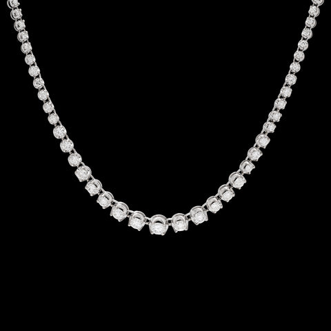 Diamond & 14k White Gold Riviere Necklace