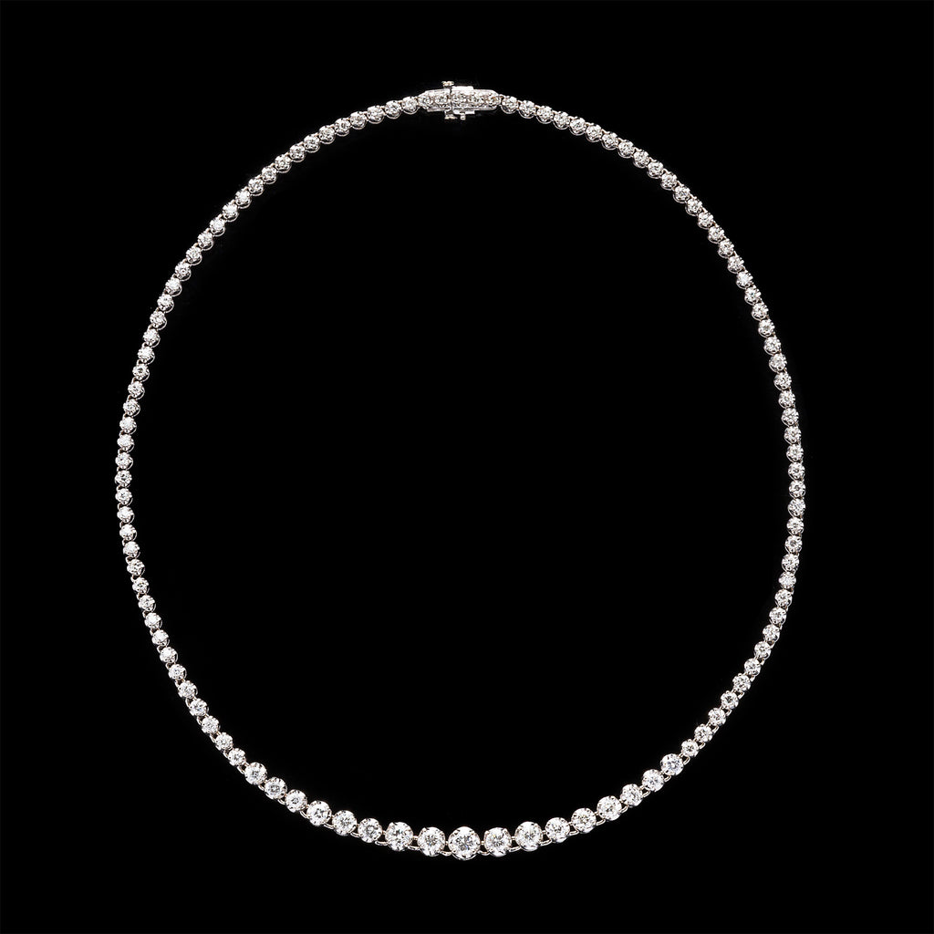 Diamond & 14k White Gold Riviere Necklace