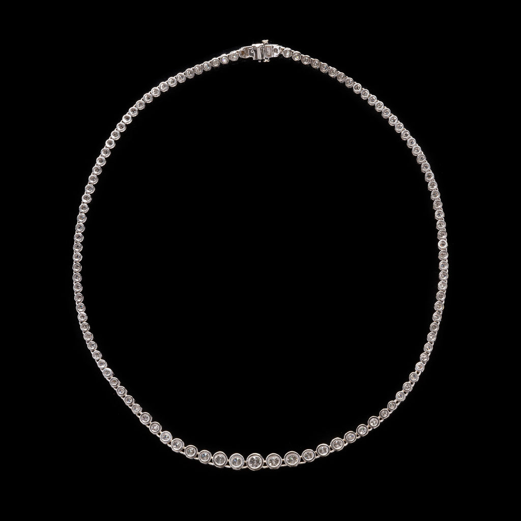 Diamond & 14k White Gold Riviere Necklace