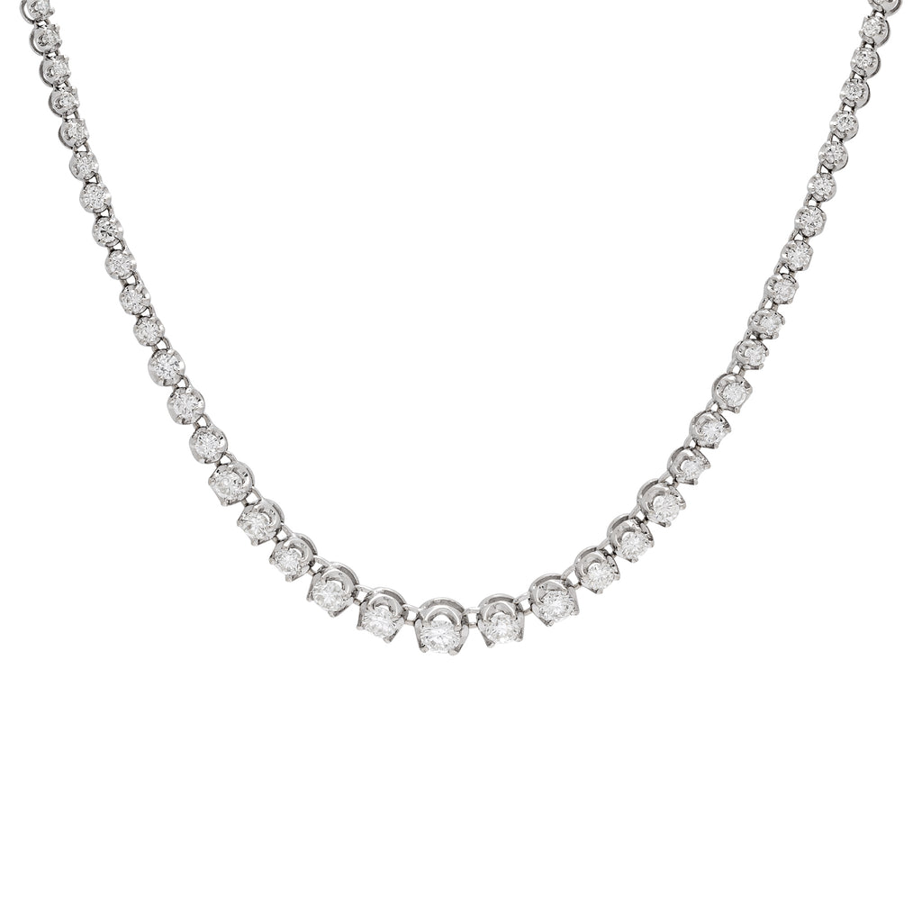 Diamond & 14k White Gold Riviere Necklace