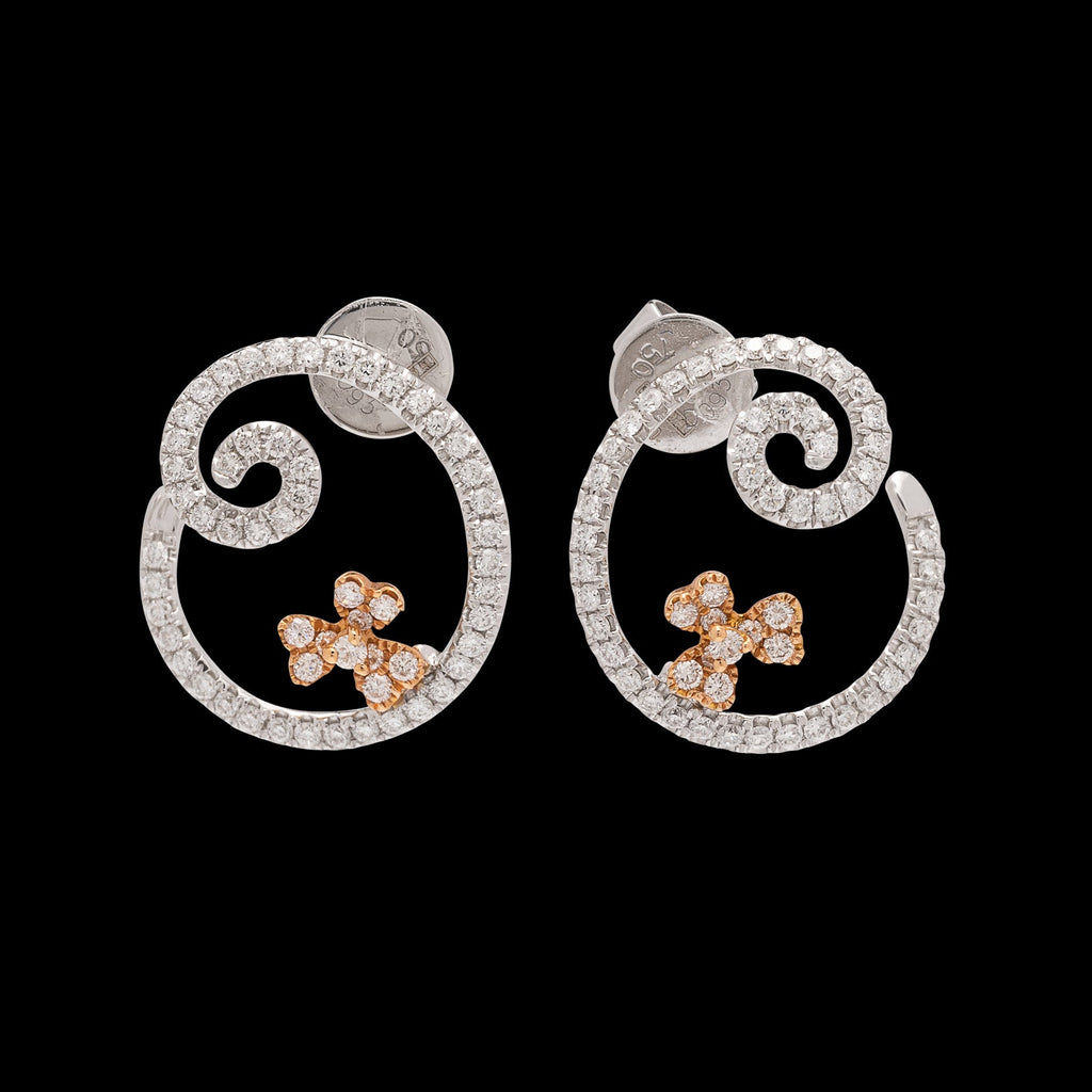 Piero Milano Diamond & 18k Gold Swirl Earrings