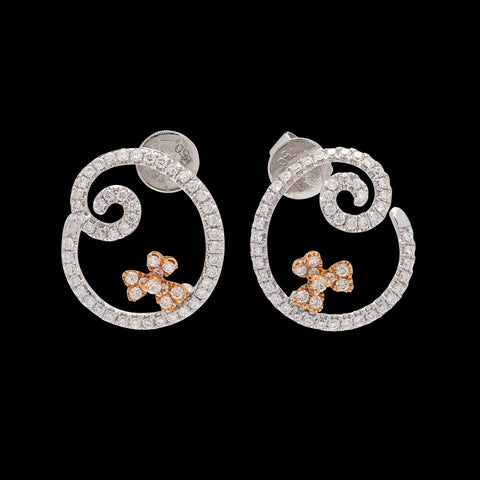 Piero Milano Diamond & 18k Gold Swirl Earrings