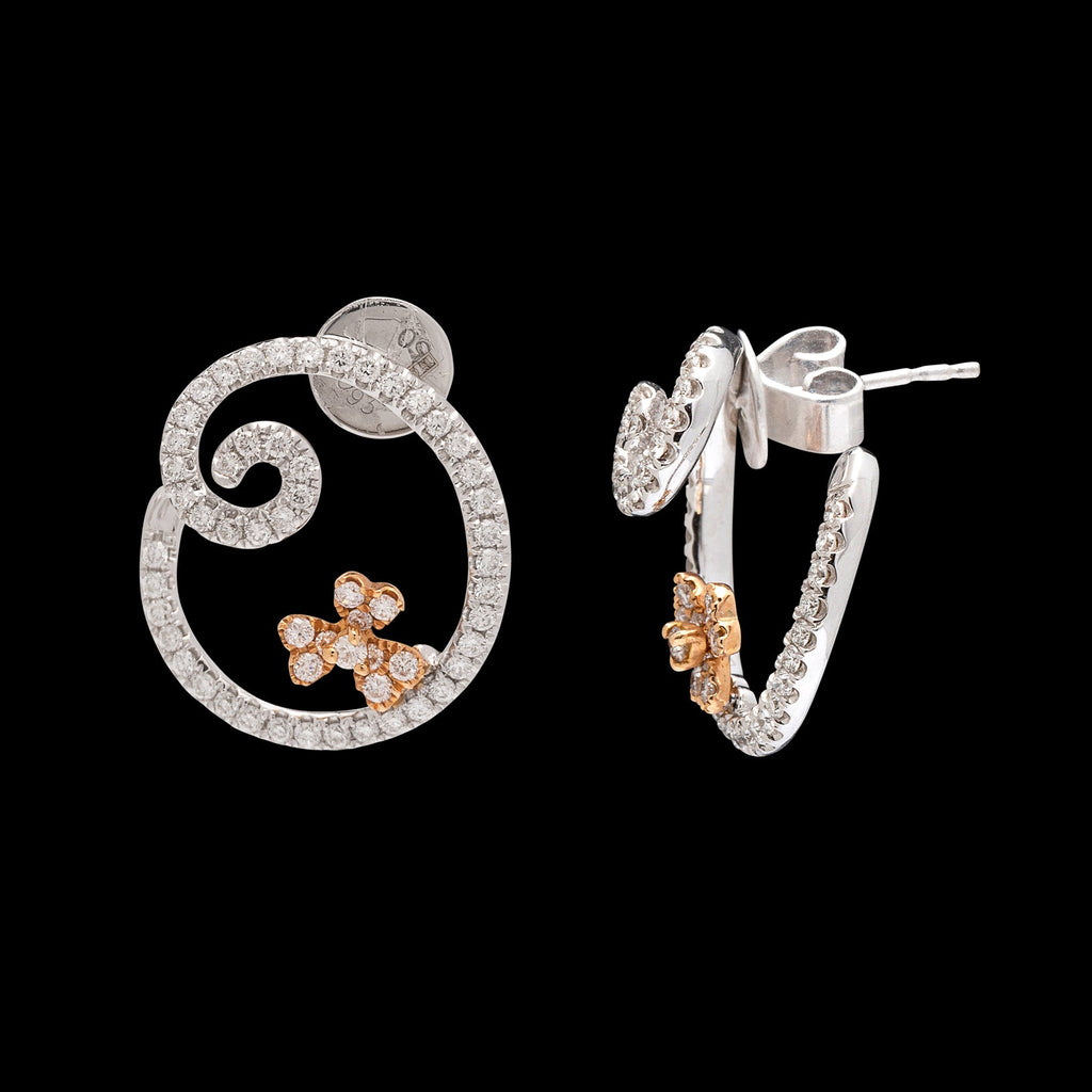Piero Milano Diamond & 18k Gold Swirl Earrings