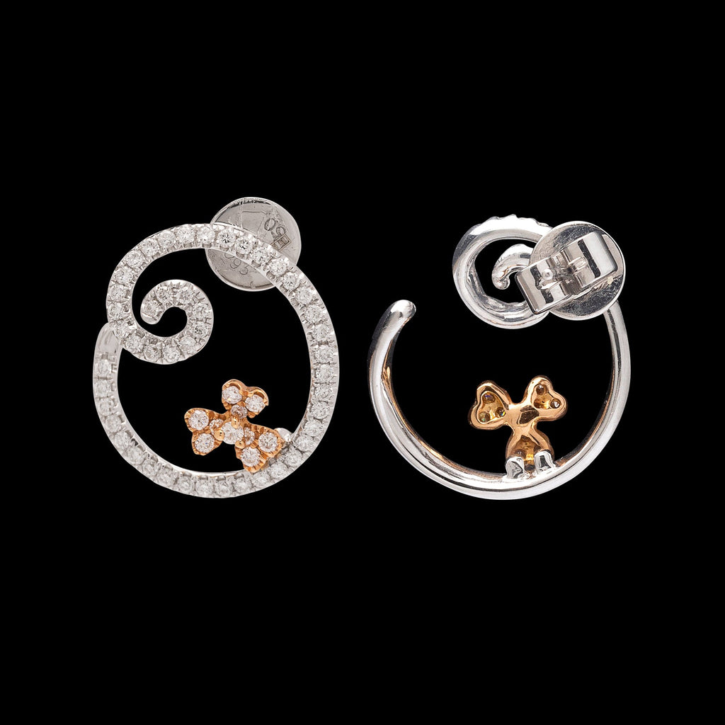 Piero Milano Diamond & 18k Gold Swirl Earrings