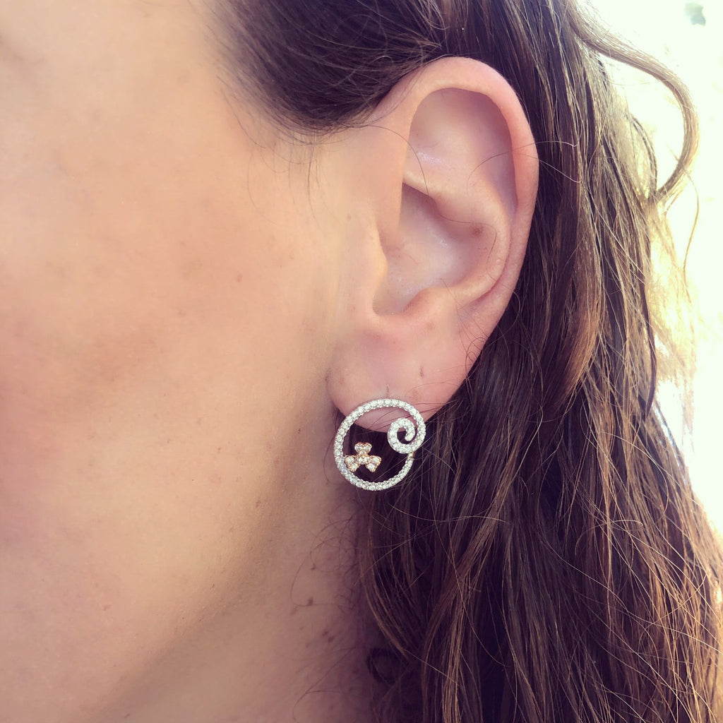 Piero Milano Diamond & 18k Gold Swirl Earrings