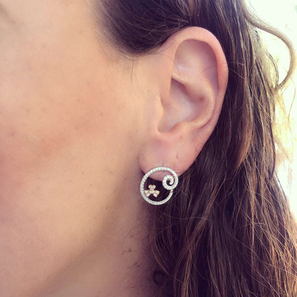 Piero Milano Diamond & 18k Gold Swirl Earrings