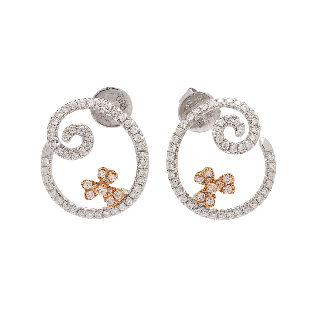 Piero Milano Diamond & 18k Gold Swirl Earrings