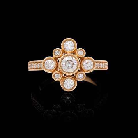 Hans D. Krieger Diamond & 18k Rose Gold Ring