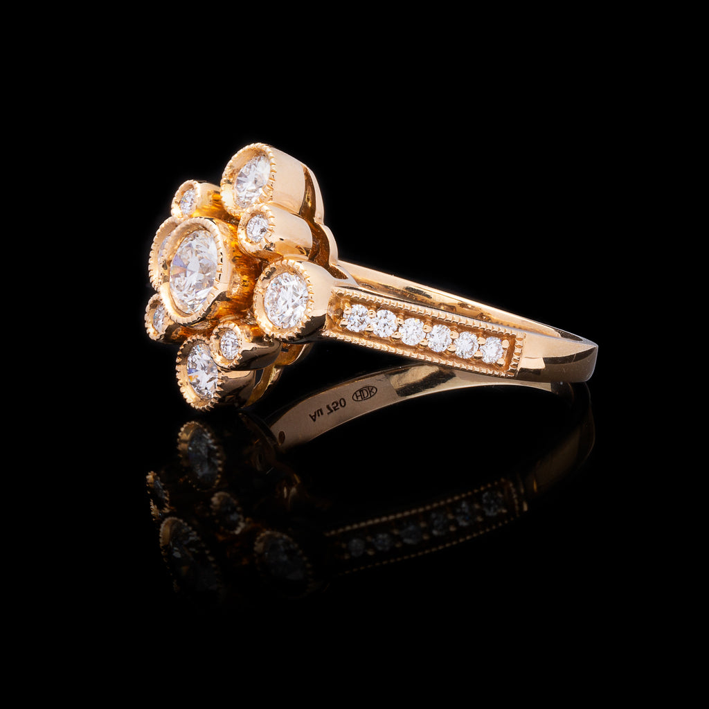 Hans D. Krieger Diamond & 18k Rose Gold Ring