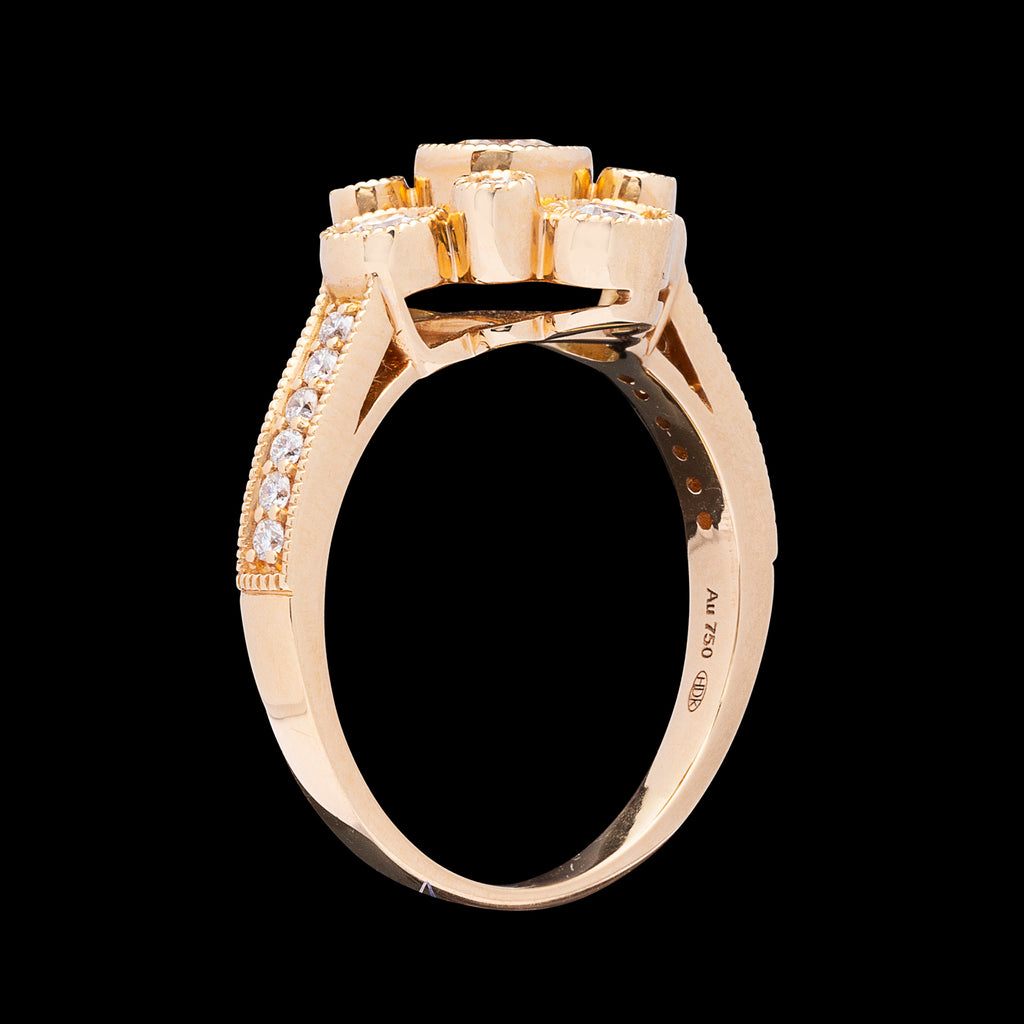 Hans D. Krieger Diamond & 18k Rose Gold Ring