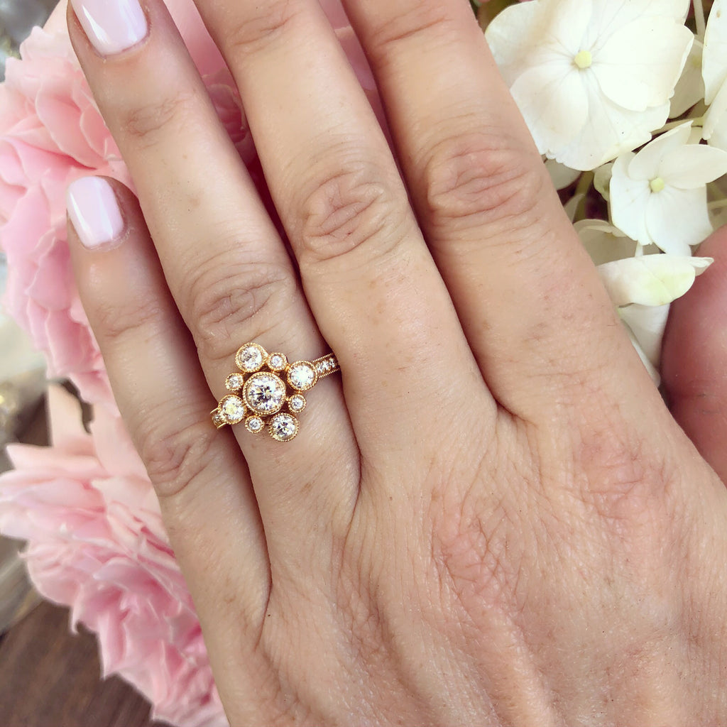 Hans D. Krieger Diamond & 18k Rose Gold Ring