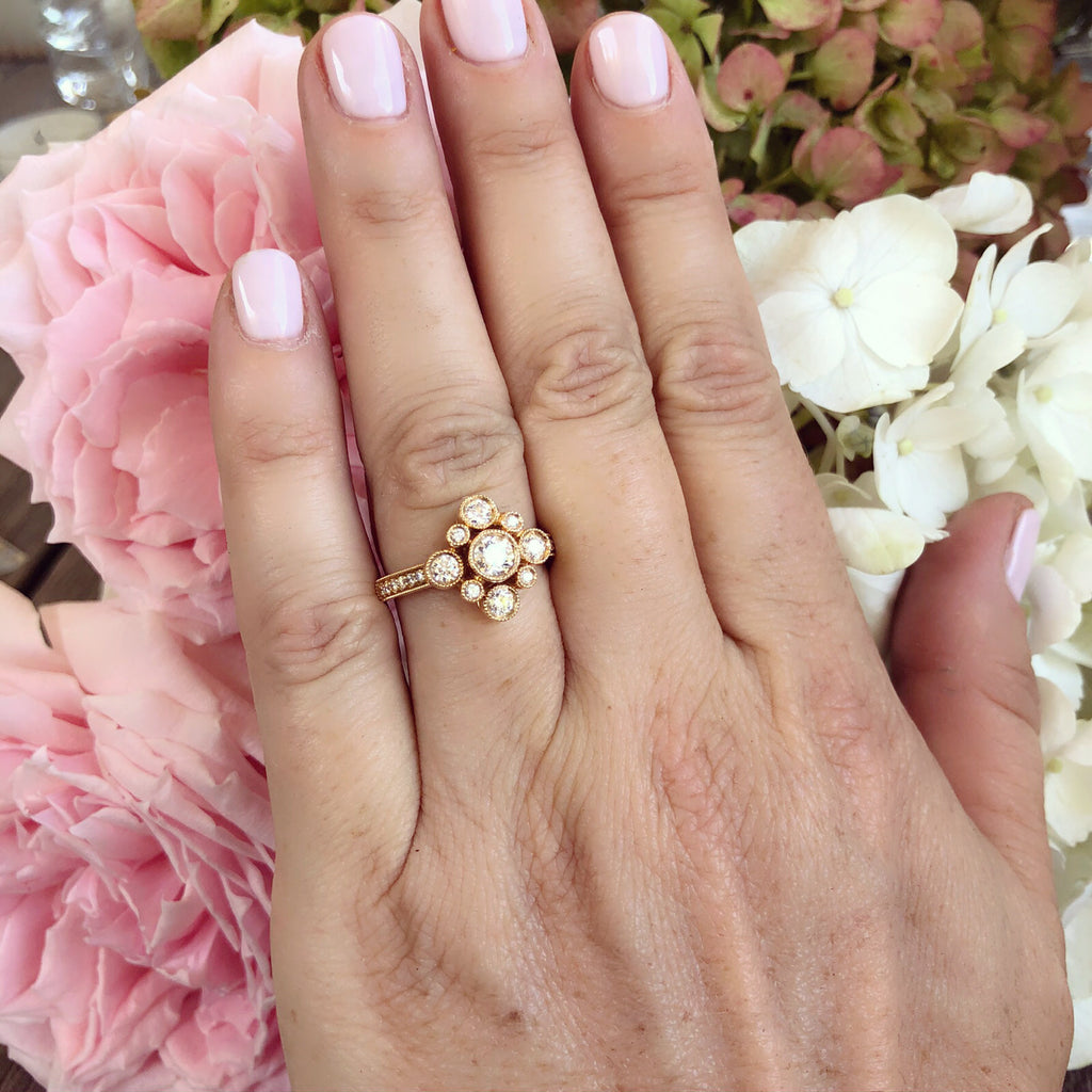 Hans D. Krieger Diamond & 18k Rose Gold Ring