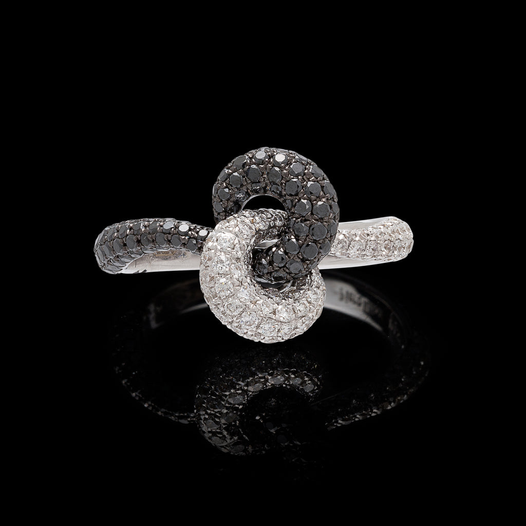 Piero Milano Black & White Diamond Knot Ring