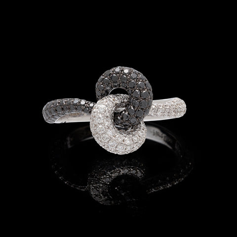 Piero Milano Black & White Diamond Knot Ring