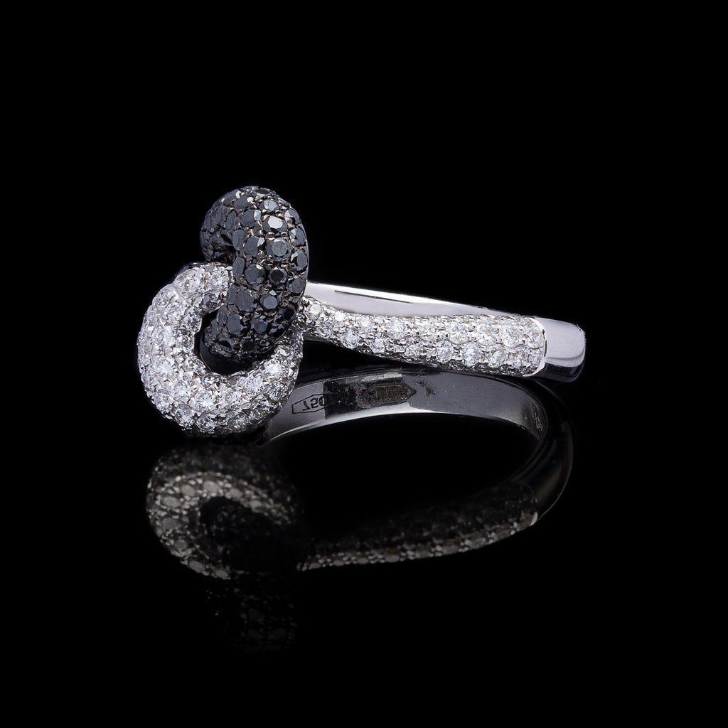 Piero Milano Black & White Diamond Knot Ring