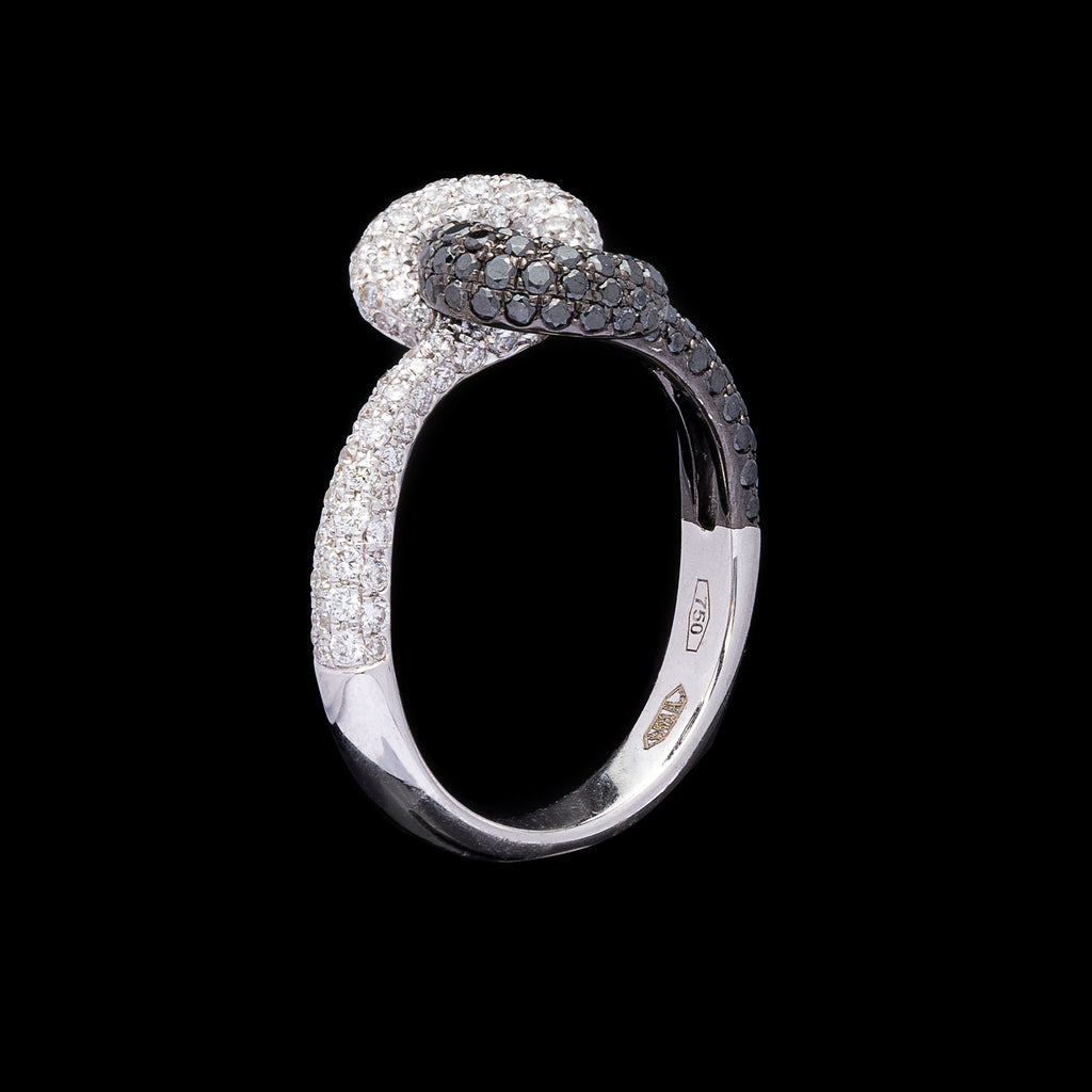 Piero Milano Black & White Diamond Knot Ring