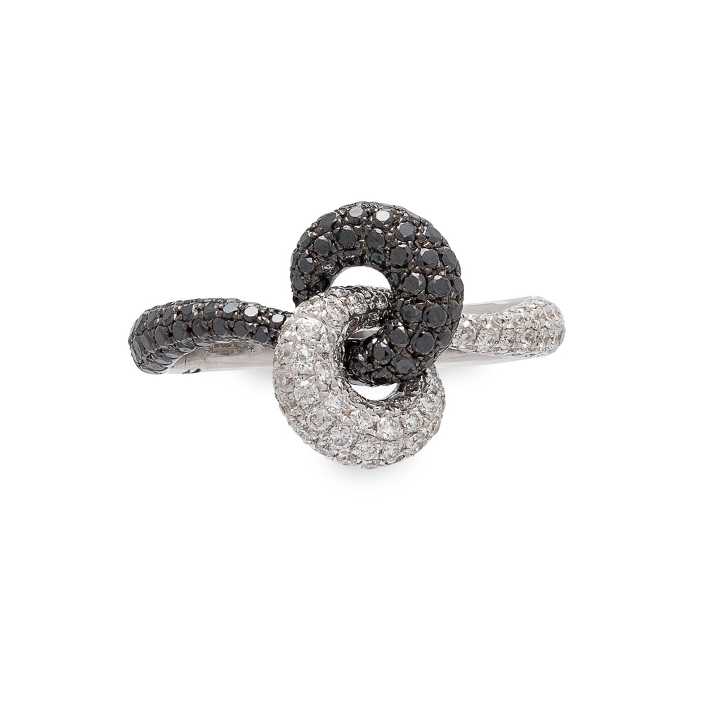 Piero Milano Black & White Diamond Knot Ring
