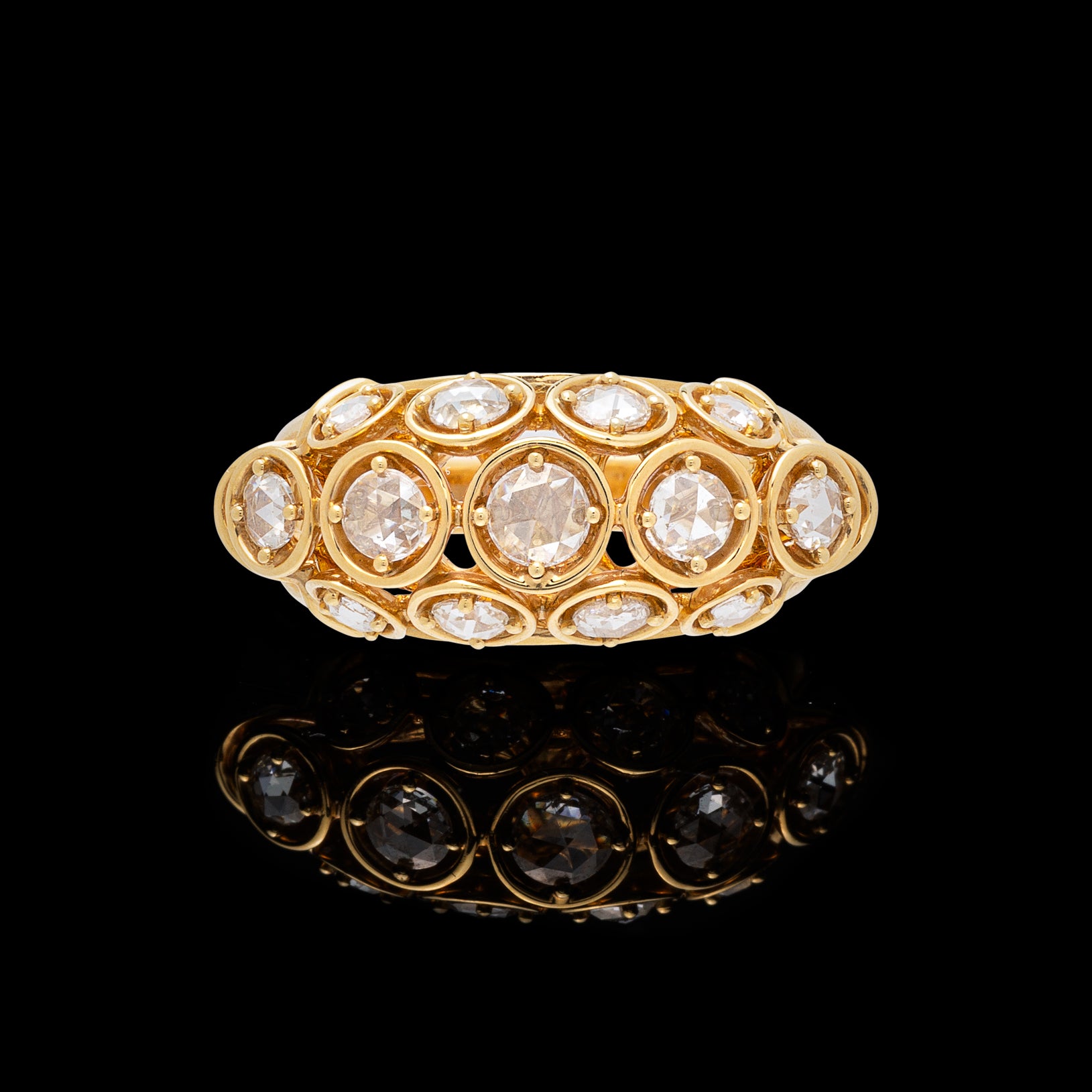 Marina Diamond 18k Gold Dome Ring