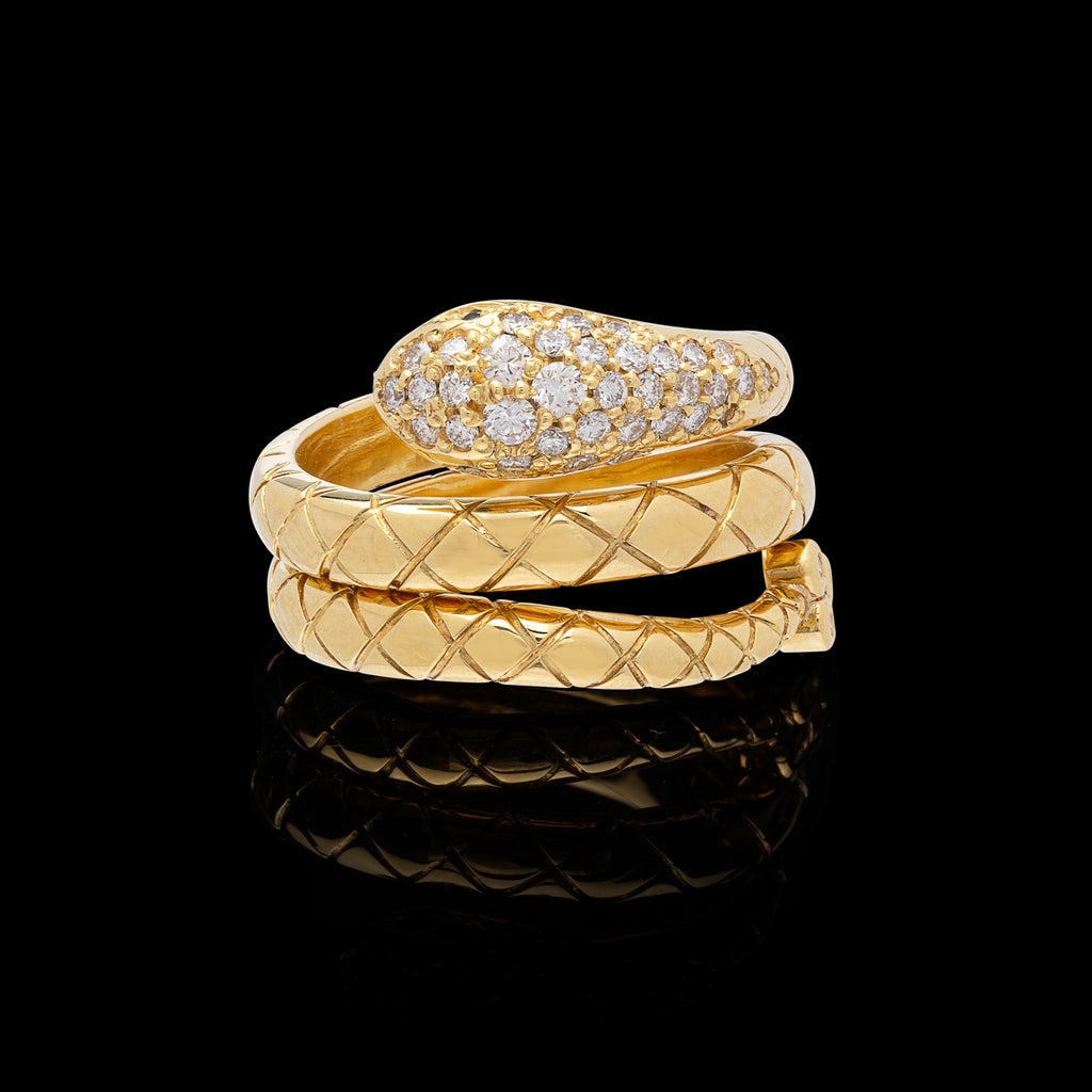 Temple St. Clair Diamond & Gold Snake Ring