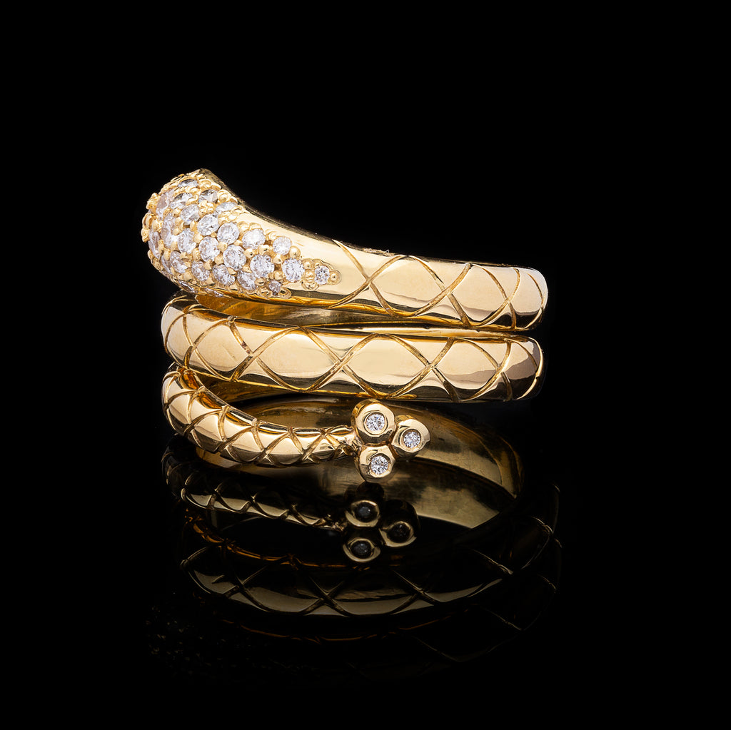 Temple St. Clair Diamond & Gold Snake Ring