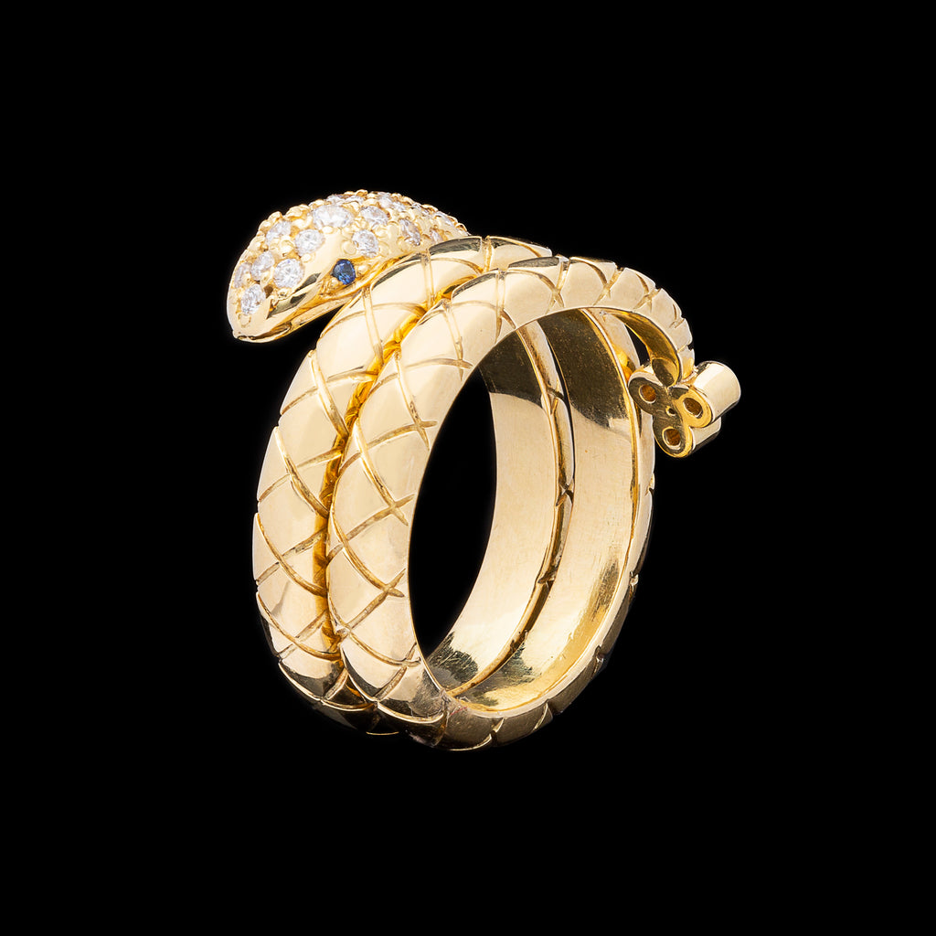 Temple St. Clair Diamond & Gold Snake Ring