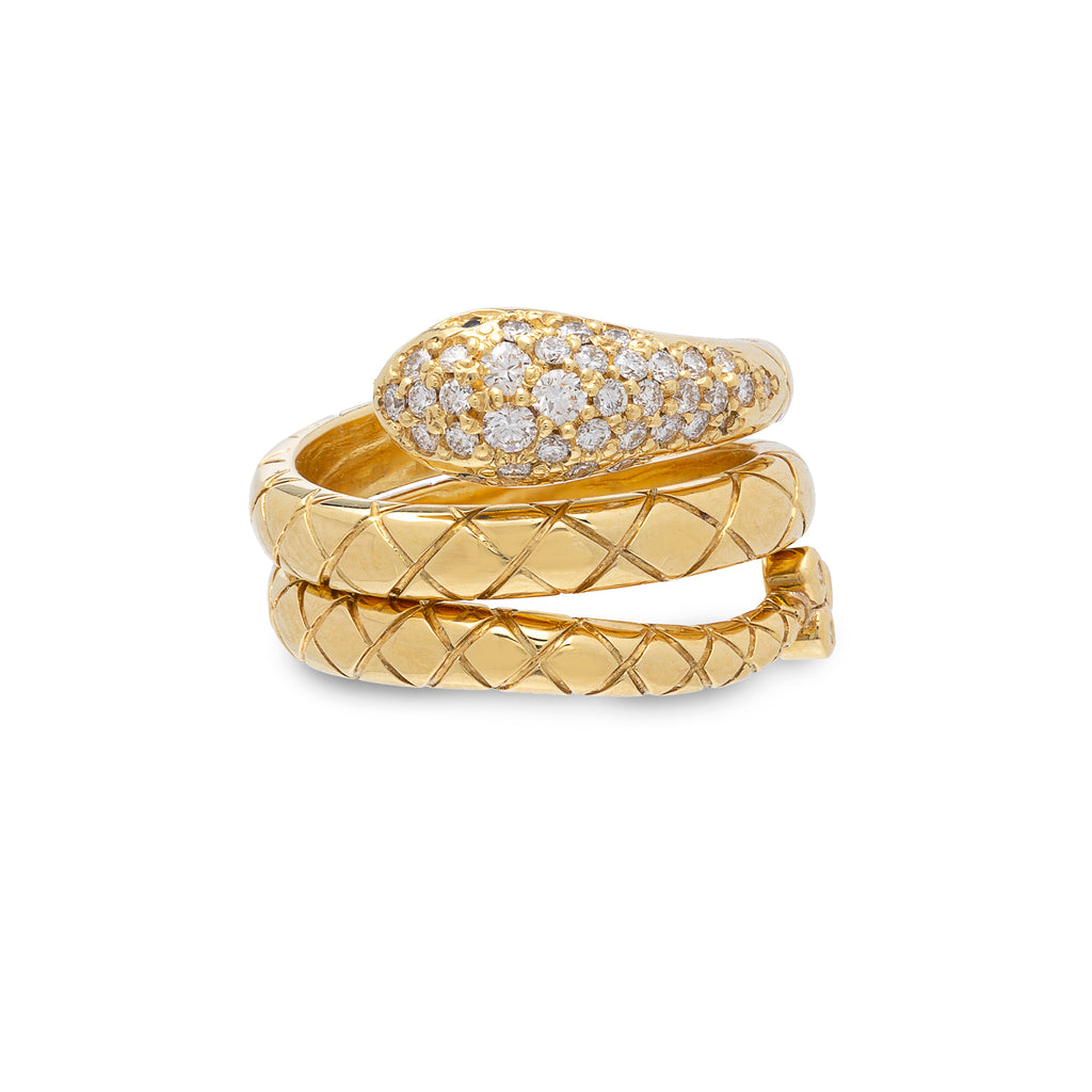 Temple St. Clair Diamond & Gold Snake Ring