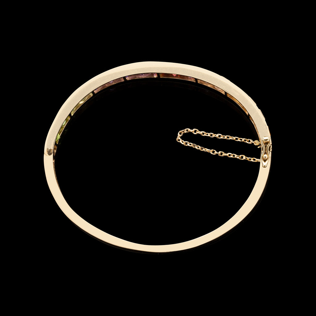 Multi Gem Set & Yellow Gold Rainbow Bracelet