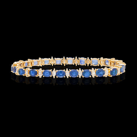 Sapphire & Diamond Line Bracelet