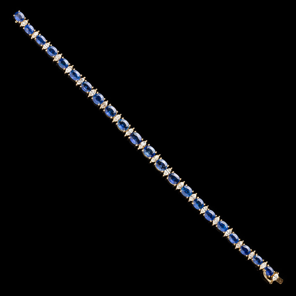 Sapphire & Diamond Line Bracelet