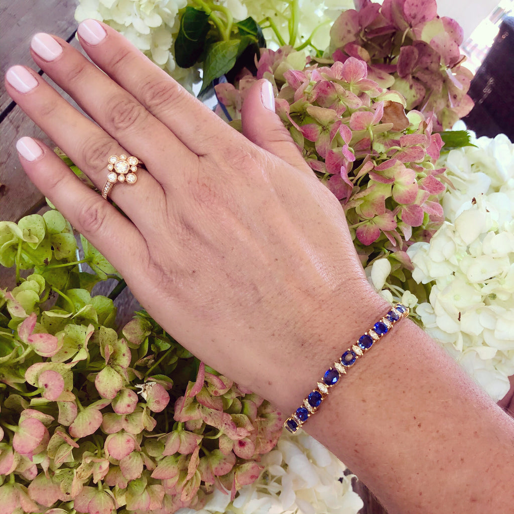 Sapphire & Diamond Line Bracelet