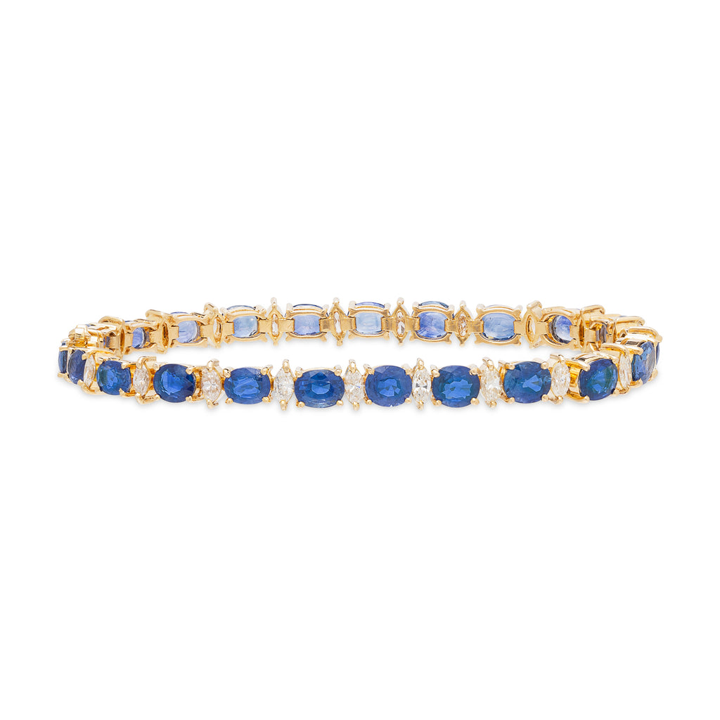 Sapphire & Diamond Line Bracelet