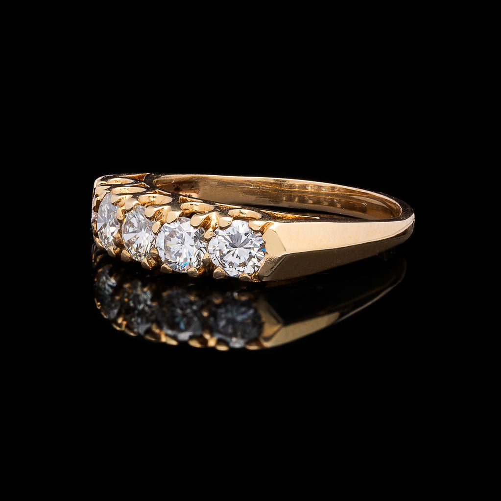 Yellow Gold 5-Stone Diamond Band Ring