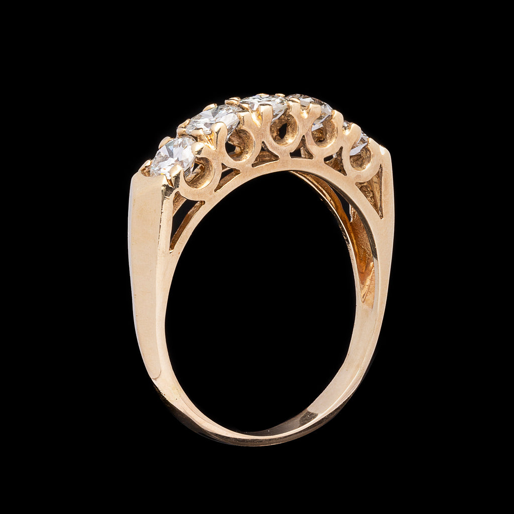 Yellow Gold 5-Stone Diamond Band Ring
