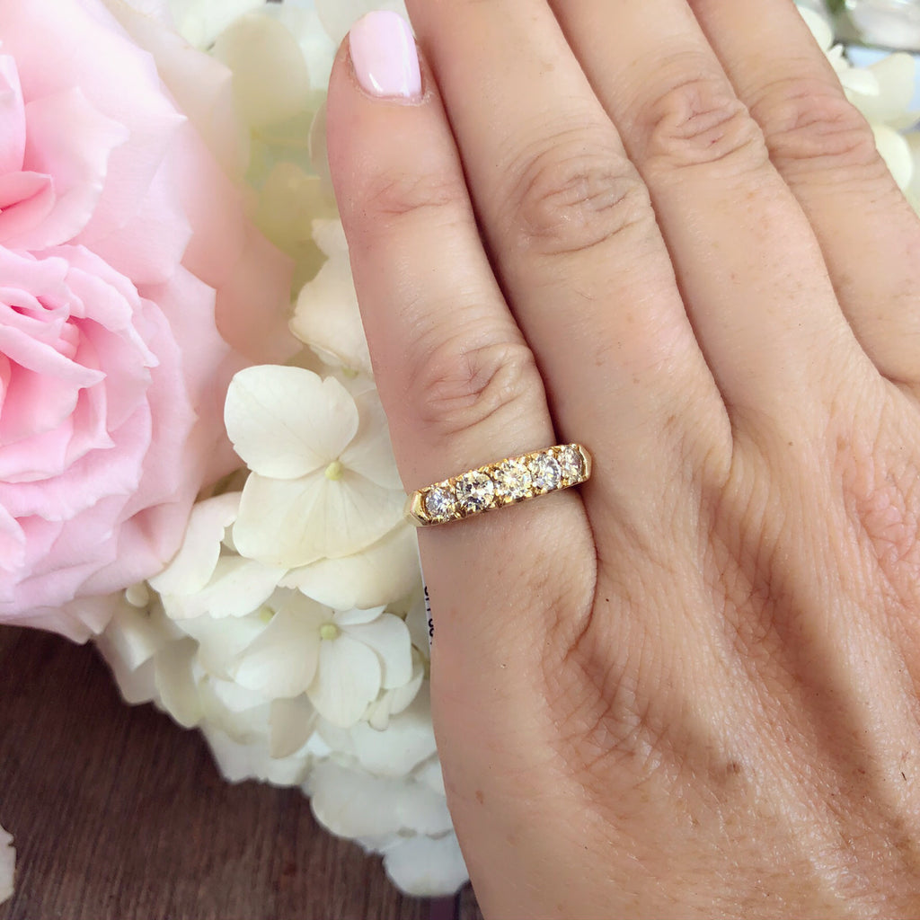 Yellow Gold 5-Stone Diamond Band Ring