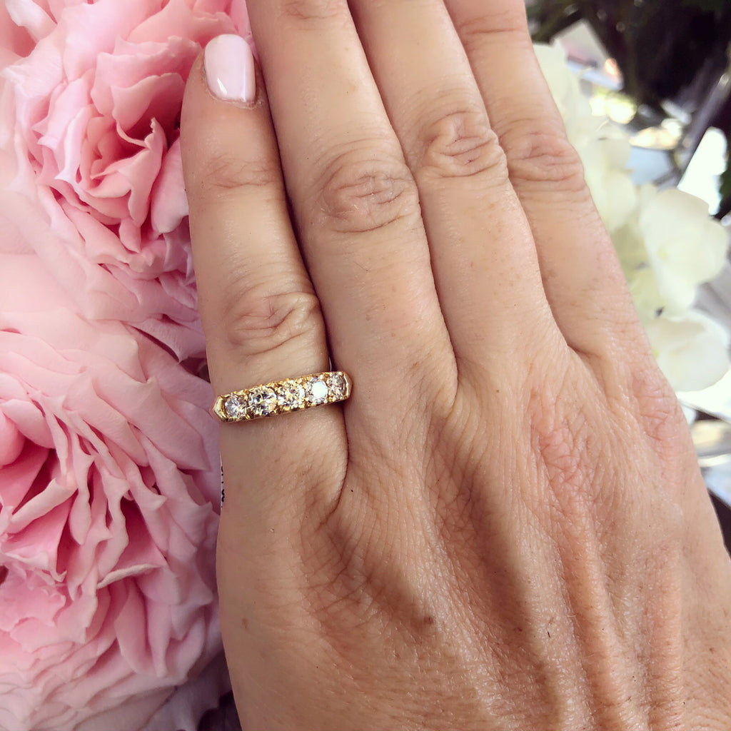 Yellow Gold 5-Stone Diamond Band Ring