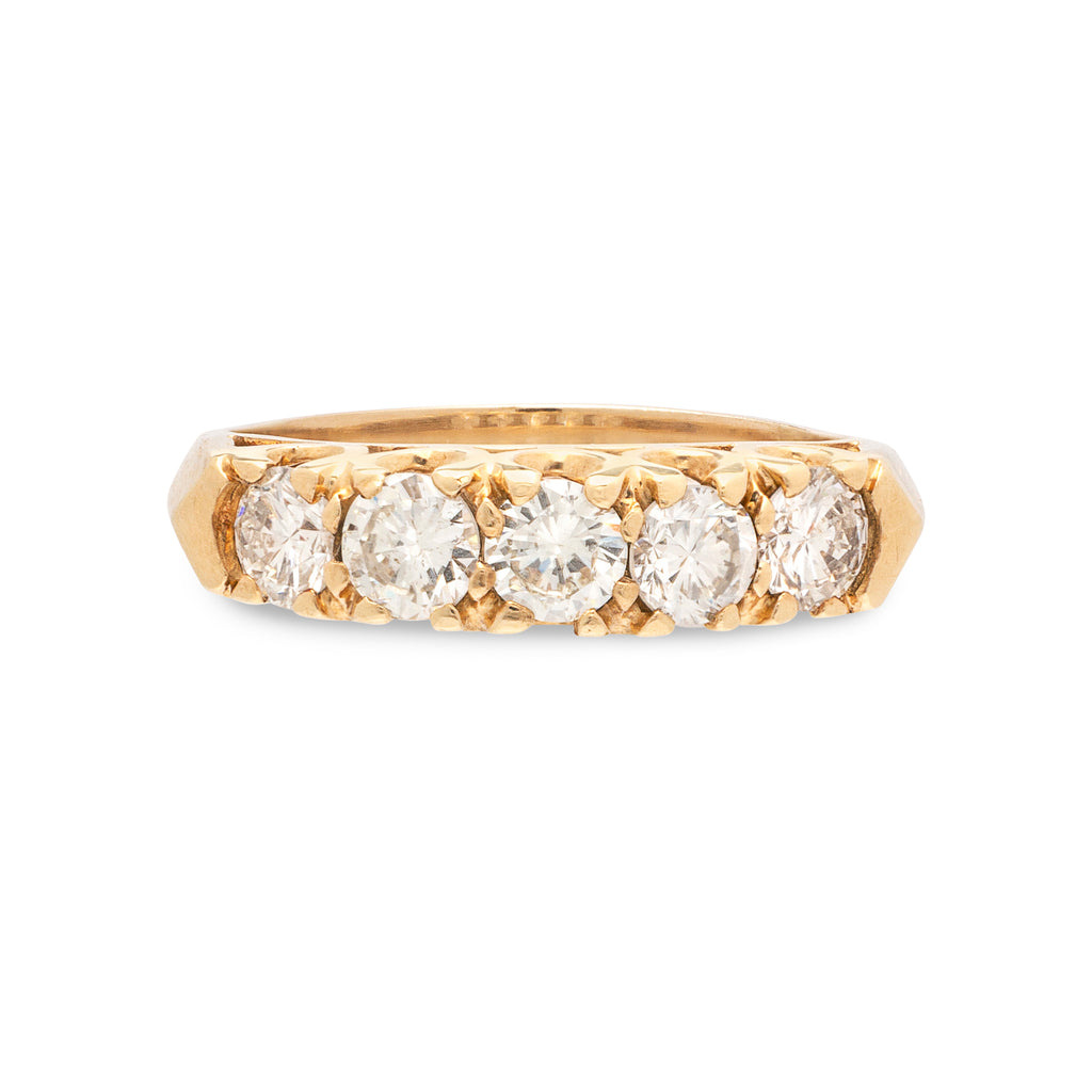 Yellow Gold 5-Stone Diamond Band Ring