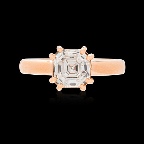 1.68-ct. GIA G/IF Square Emerald Cut Diamond Rose Gold Ring
