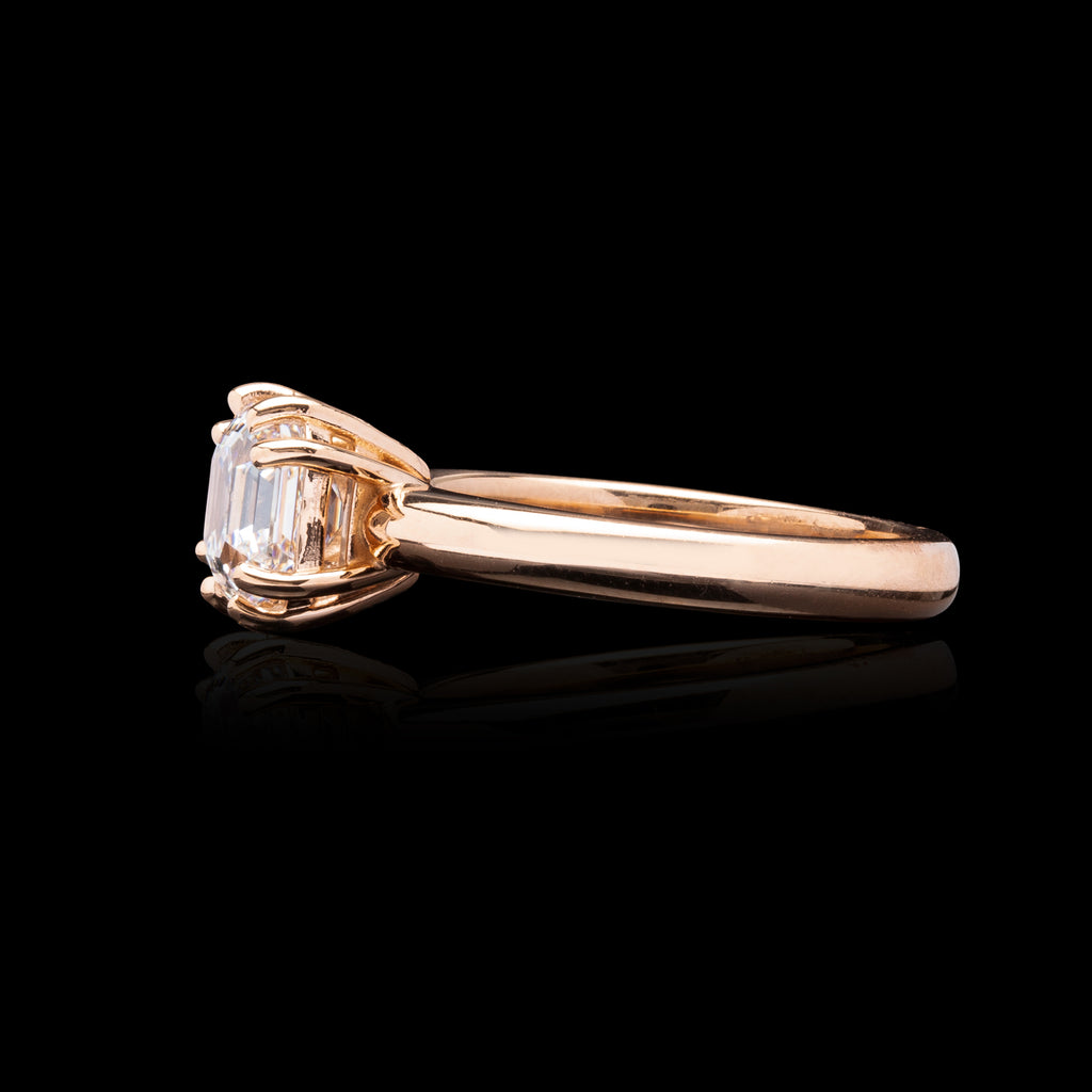 1.68-ct. GIA G/IF Square Emerald Cut Diamond Rose Gold Ring