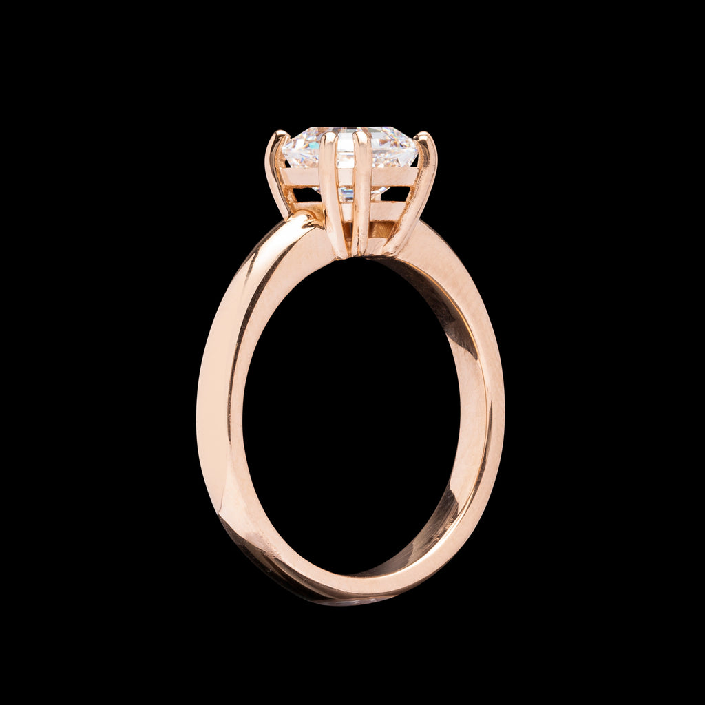 1.68-ct. GIA G/IF Square Emerald Cut Diamond Rose Gold Ring