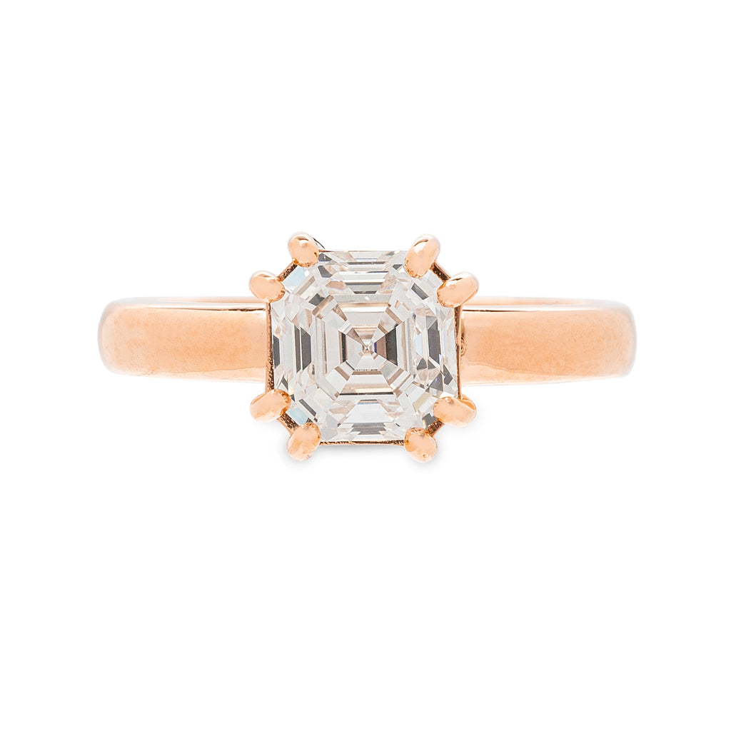 1.68-ct. GIA G/IF Square Emerald Cut Diamond Rose Gold Ring