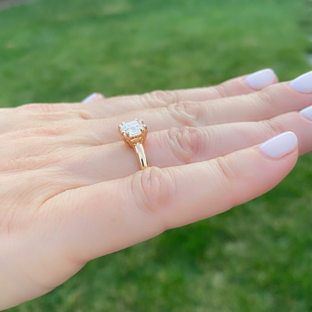 1.68-ct. GIA G/IF Square Emerald Cut Diamond Rose Gold Ring