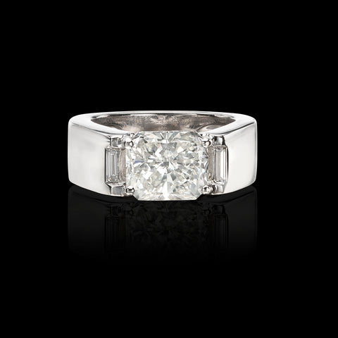 GIA 3.01-ct H/SI1 Radiant Diamond in Cartier Ring