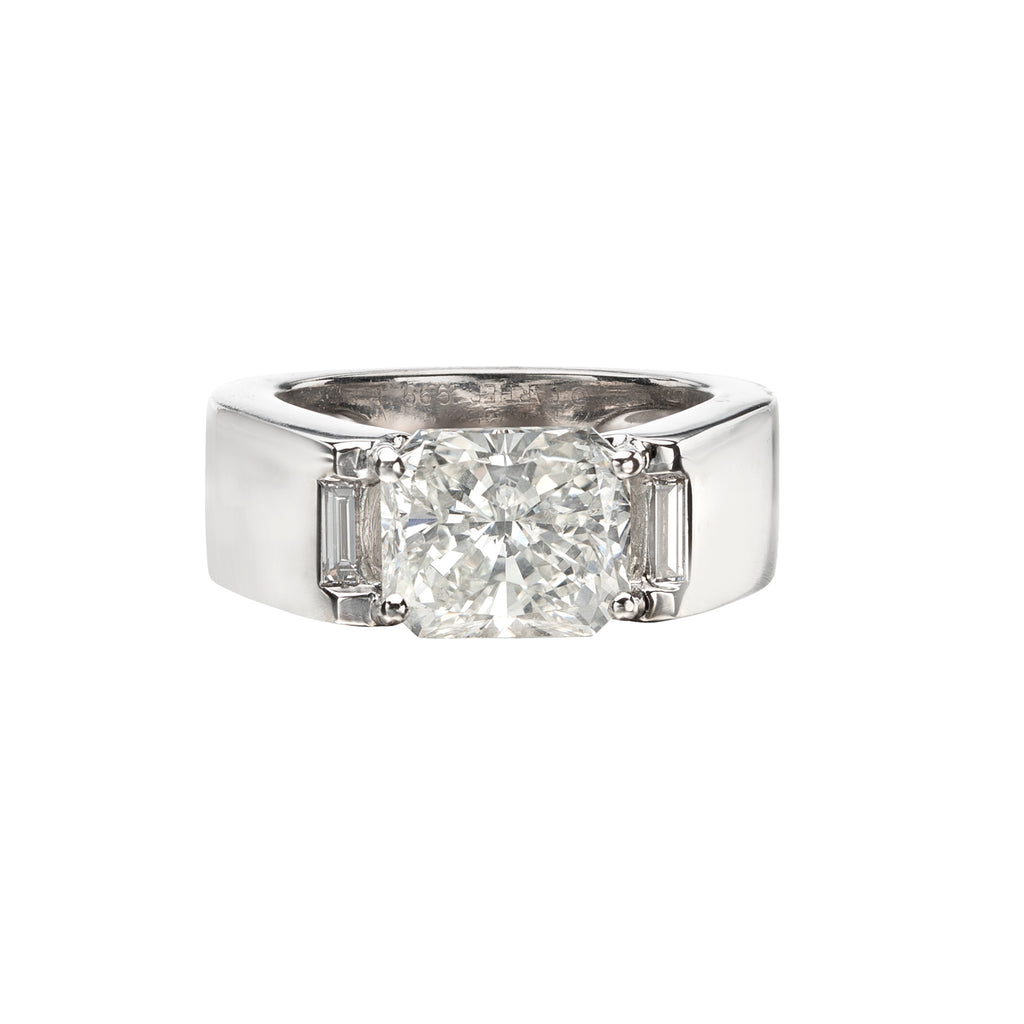 GIA 3.01-ct H/SI1 Radiant Diamond in Cartier Ring