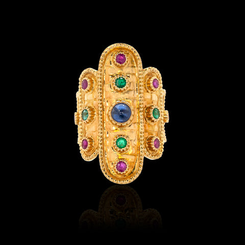 Lalaounis Gem-Set and 18k Gold Ring