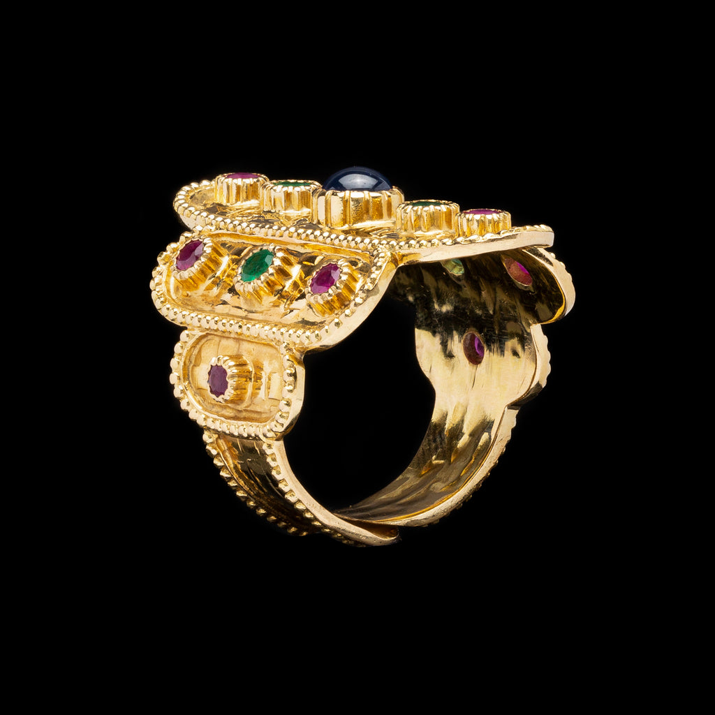 Lalaounis Gem-Set and 18k Gold Ring