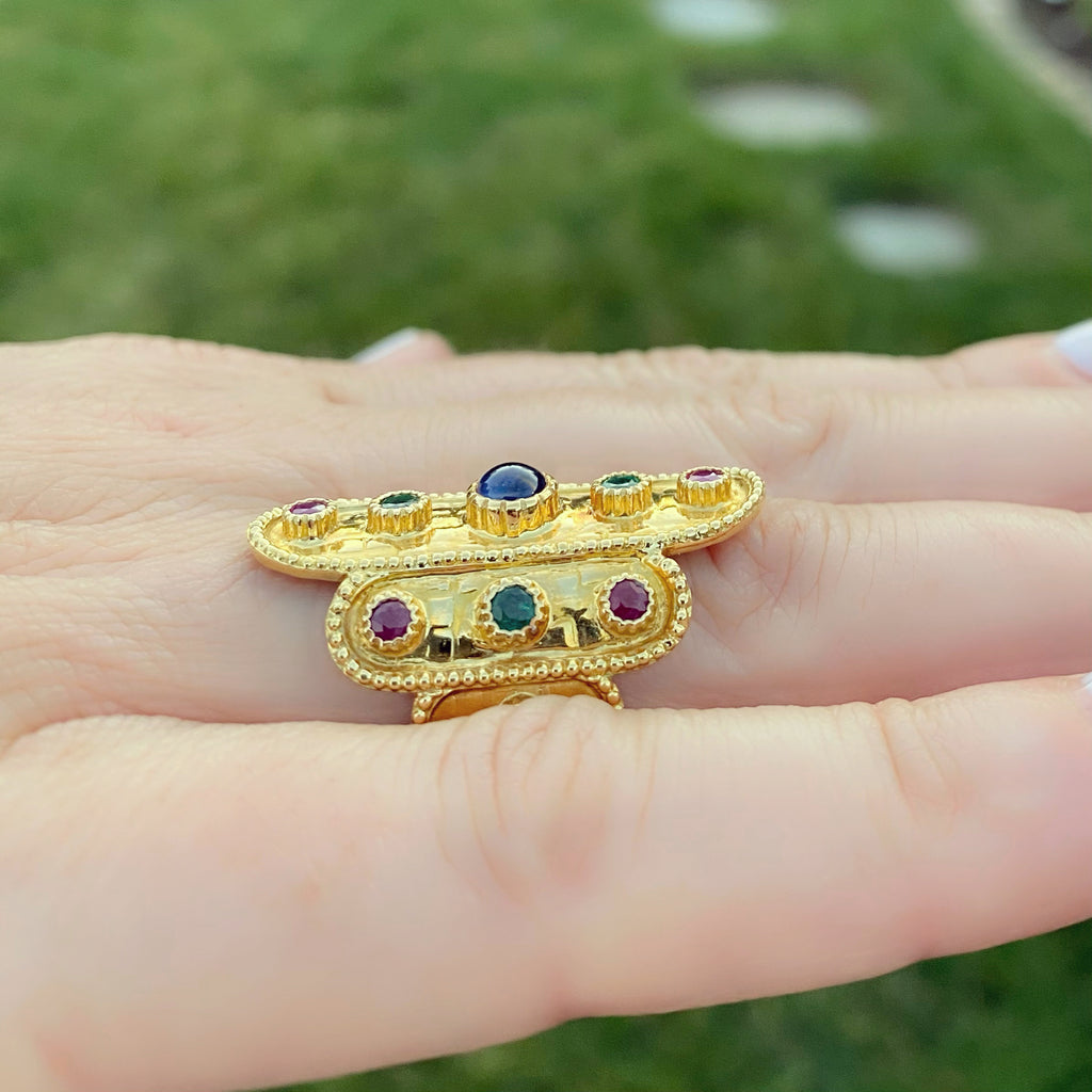 Lalaounis Gem-Set and 18k Gold Ring