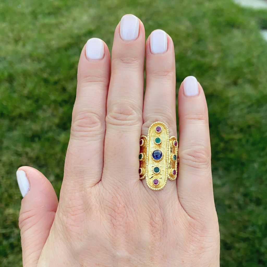 Lalaounis Gem-Set and 18k Gold Ring