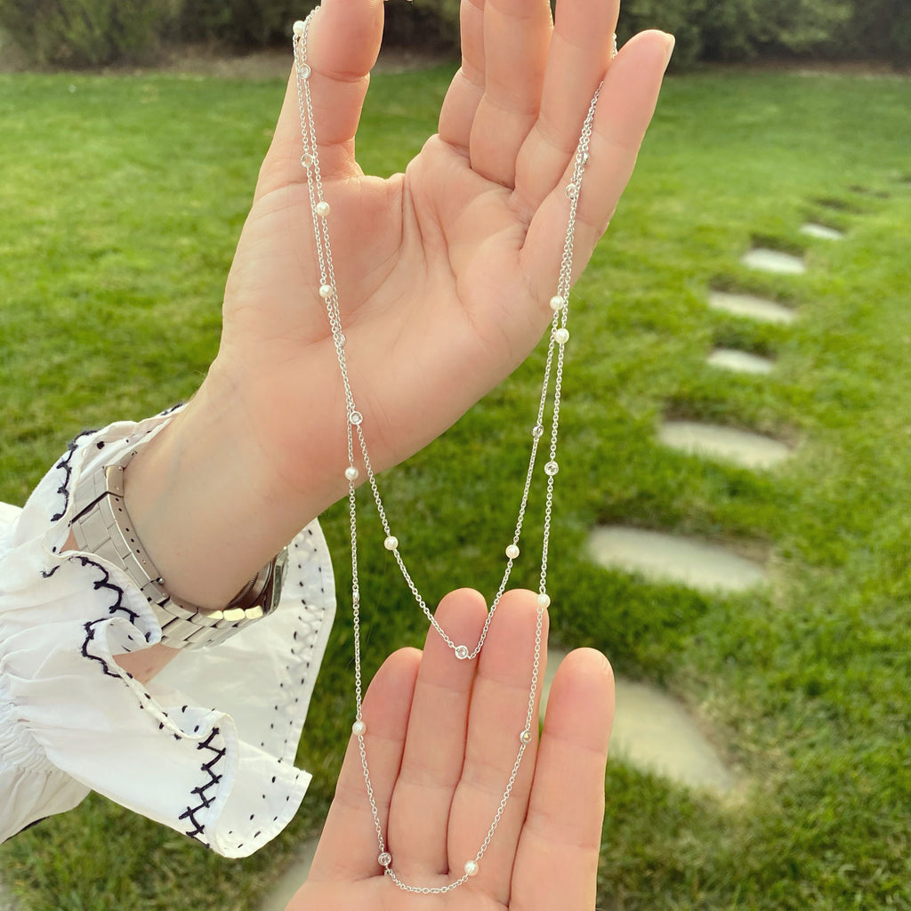 Diamond and Cultured Pearl Longchain